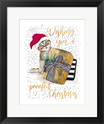 Framed Wishing You A Prrrfect Christmas Print