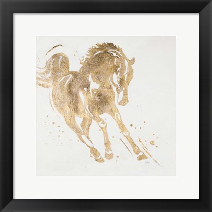 Framed Spirit Horse Gold Print