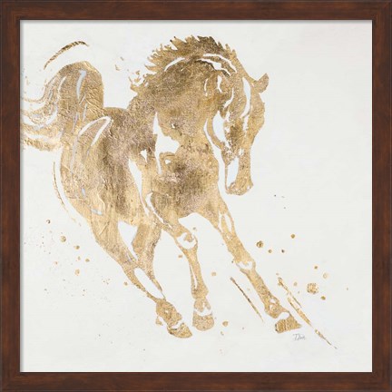 Framed Spirit Horse Gold Print