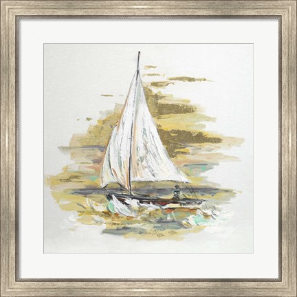 Framed Sailing at Sunset I Print