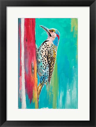 Framed Woodpecker II Print