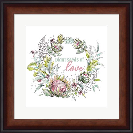 Framed Protea&#39;s Inspirational Wreath I Print