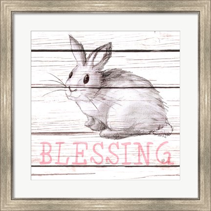 Framed Rabbit Blessing Print