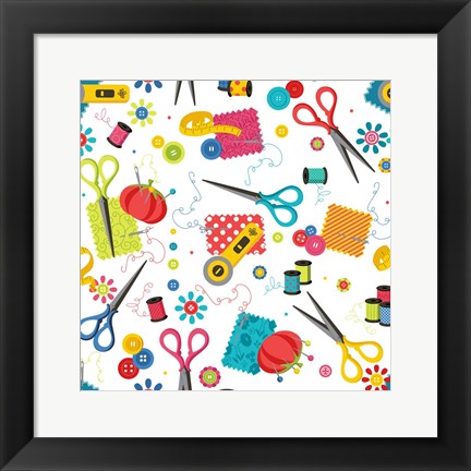 Framed Sew Excited Nifty Notions Print