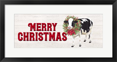 Framed Christmas on the Farm - Merry Christmas Print