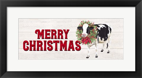 Framed Christmas on the Farm - Merry Christmas Print