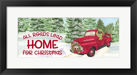 Framed Dog Days of Christmas - Roads Lead Home Print