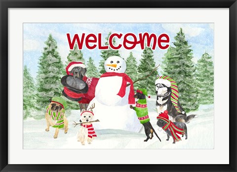 Framed Dog Days of Christmas - Welcome Print