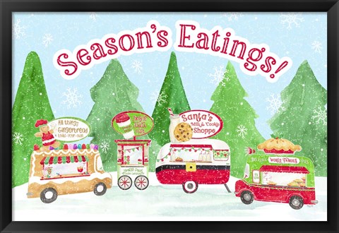 Framed Food Cart Christmas - Seasons Eatings Print