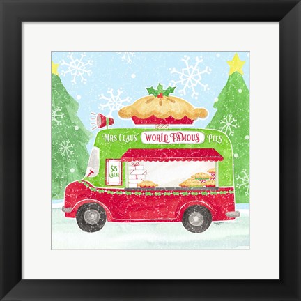 Framed Food Cart Christmas III Mrs Clause Pies Print