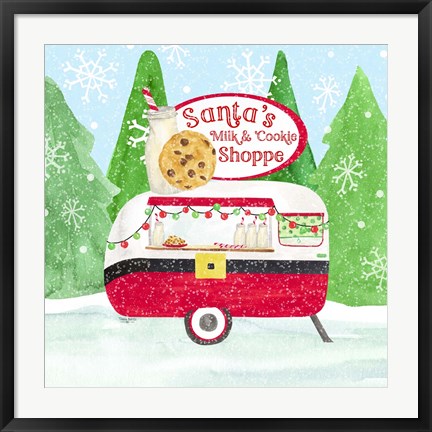 Framed Food Cart Christmas IV Santas Milk and Cookies Print