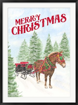 Framed Sleigh Bells Ring - Merry Christmas Print