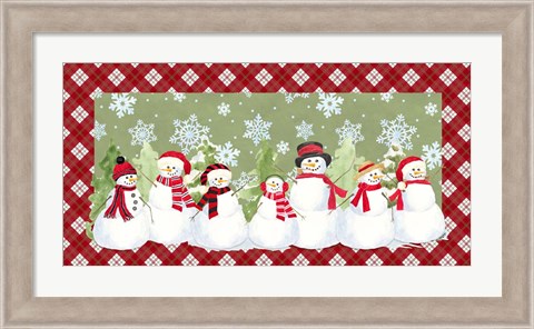 Framed Snowman Wonderland - Green Plaid Print