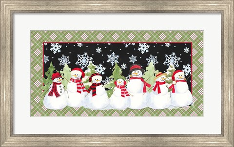 Framed Snowman Wonderland - Red Plaid Print