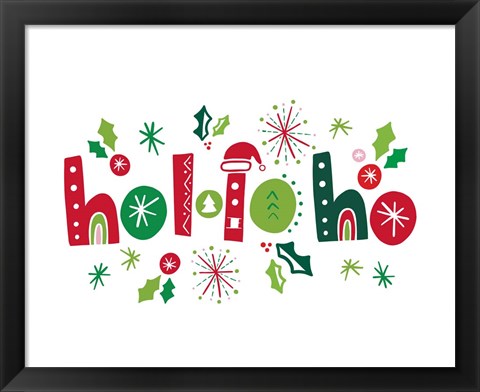 Framed Festive Lettering - Ho Ho Ho Print