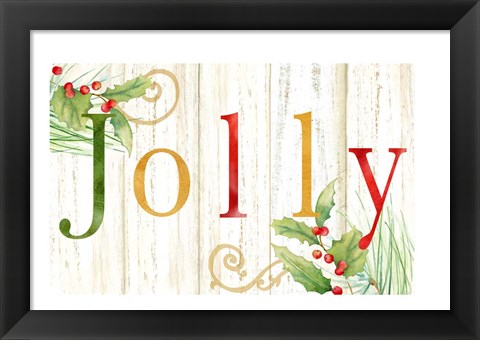 Framed Jolly Whitewash Wood sign Print