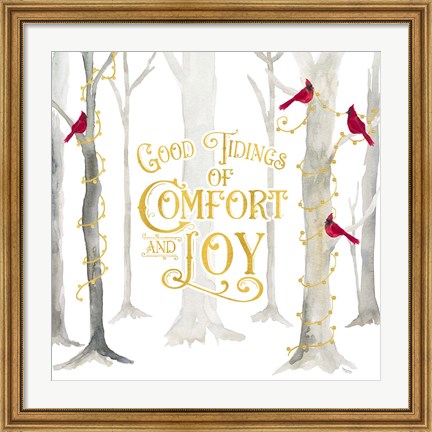 Framed Christmas Forest I Good Tidings Print