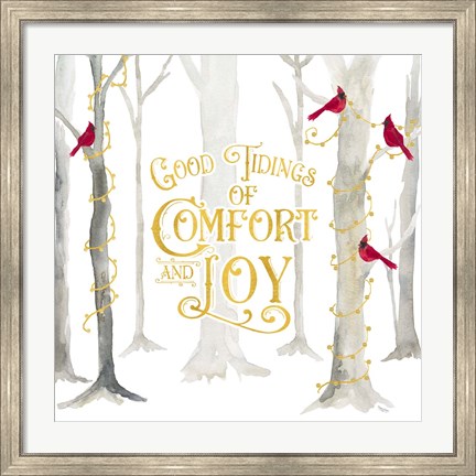 Framed Christmas Forest I Good Tidings Print