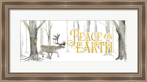 Framed Christmas Forest panel II-Peace on Earth Print