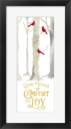 Framed Christmas Forest panel III-Comfort and Joy Print