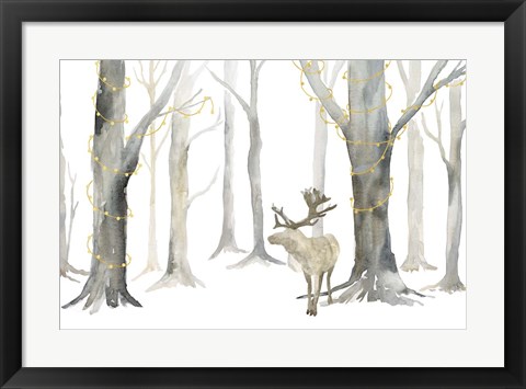 Framed Christmas Forest landscape Print