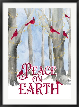 Framed Christmas Forest portrait II-Peace on Earth Print