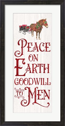 Framed Vintage Christmas Signs panel III-Peace on Earth Print