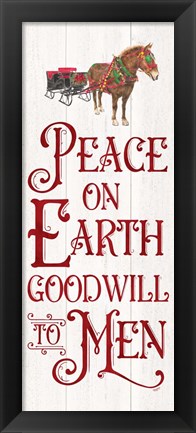 Framed Vintage Christmas Signs panel III-Peace on Earth Print