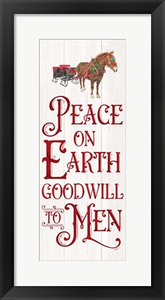 Framed Vintage Christmas Signs panel III-Peace on Earth Print