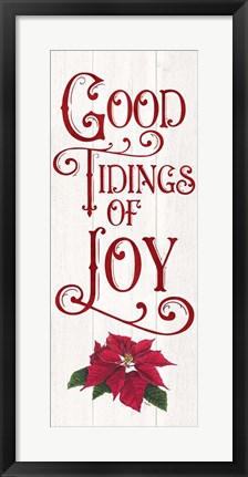 Framed Vintage Christmas Signs panel IV-Tidings of Joy Print