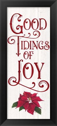 Framed Vintage Christmas Signs panel IV-Tidings of Joy Print