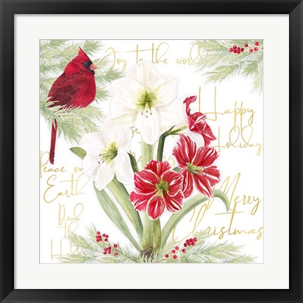 Framed Merry Amaryllis II Print