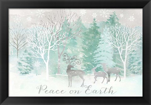 Framed Peace on Earth Silver landscape Print