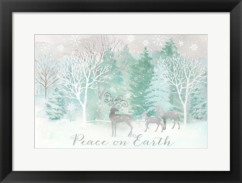 Framed Peace on Earth Silver landscape Print