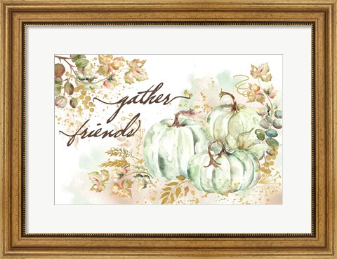 Framed Ghost Pumpkin Harvest square Print