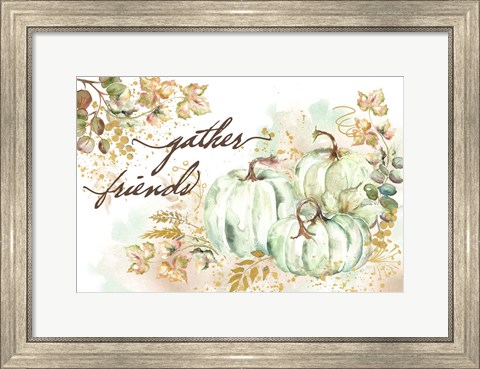 Framed Ghost Pumpkin Harvest square Print