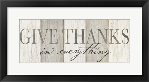 Framed Give Thanks Neutral panel Print