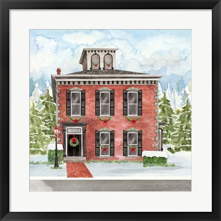 Framed Christmas Village V Print