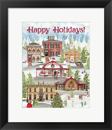 Framed Christmas Village portrait II Print