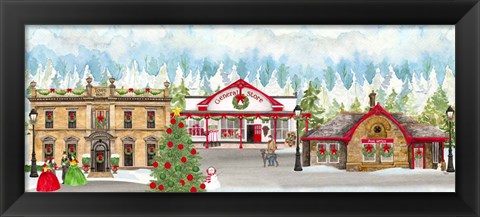 Framed Christmas Village panel II Print