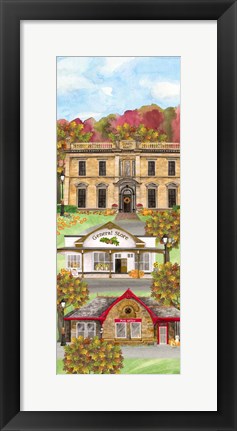 Framed Harvest Village vertical I Print