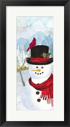 Framed Snowman Christmas vertical II Print