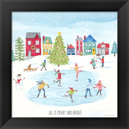 Framed Vintage Holiday Cheer square Print