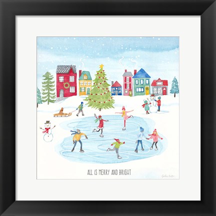 Framed Vintage Holiday Cheer square Print