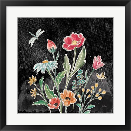 Framed Boho Field III Black Print