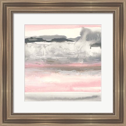 Framed Charcoal and Blush I Print