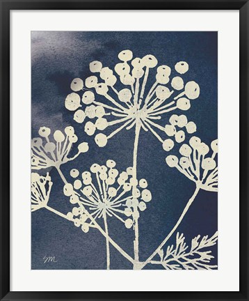 Framed Dark Blue Sky Garden I Print