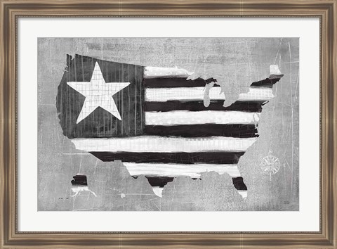 Framed See the USA Americana BW Print