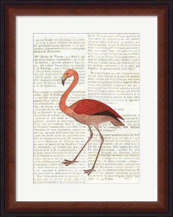 Framed Flying Flamingo No Balloons Print