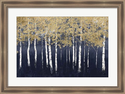 Framed Shimmering Forest Indigo Print